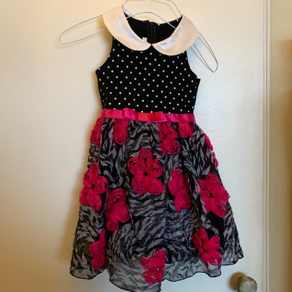 BONNIE JEAN POLYSTER FLORAL DRESS FOR GIRLS SIZE 4 - Picture 2 of 5